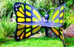 Butterfly Stained Glass Bench