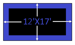 12x17 Rectangle Trampoline Mat Fits 10x15 Rectangle Trampoline Using 7" Springs