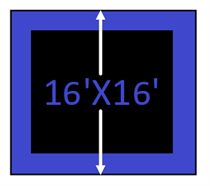 16x16 Square Frame Trampoline