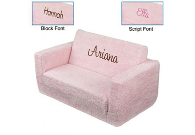 Personalized Pink Chenille Lil' Lounger with Slip Cover Personalized Pink Chenille Lil' Lounger with Slip Cover