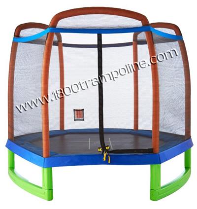 Pure Fun 7' Kids Trampoline Set with Tic-Tac-Toe Mat
