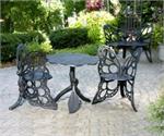 Black Butterfly Deluxe Garden Set (2 Chairs, Table, and Bench)