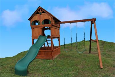 Design 1-Wood Roof w/Eve Burst, Ladder, Captains Wheel