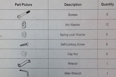 Hardware Kit for the SPORTSPOWER Model MSC-3837